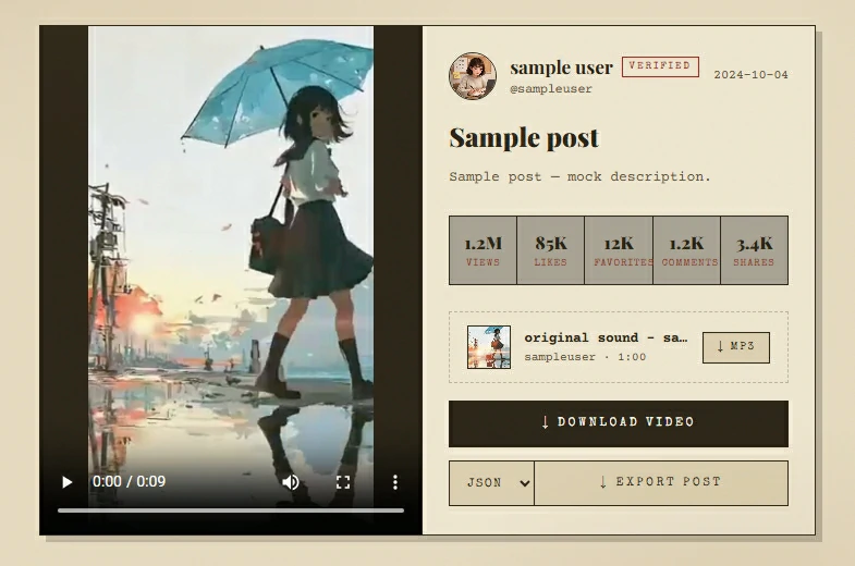 The converter with a video's audio ready to save